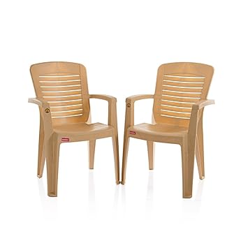 Varmora Premium Chair Set of 2 (Horiz Ergo - Beige)