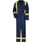 Bulwark FR mens Midweight Excel Flame Resistant Classic Coverall With Reflective Trim