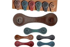 BYLIDRIM Personalized Magnetic Leather Bookmark, 26 Letters Bookmark Customized Initial Bookmarks Multi Functional Bookmark Cute Bookmark Meaningful Gift for Wonmen Teachers, Book Lovers (C, Dark Brown)