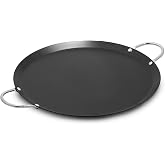IMUSA 13.5in Carbon Steel Nonstick Round Comal with Metal Handles, Black | Chrome Riveted Handles, Great for Tortillas, Essential Kitchen Tool