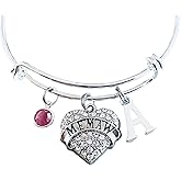 Memaw Crystal Heart Expandable Silver Bangle Memaw Charm Bracelet Grandmother Gift for Memaw