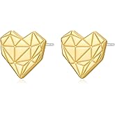 Chunky Stud Earrings for Women 14K Gold Plated Bold Statement Textured Vintage Studs Geometric Earring Trendy Jewelry Gifts