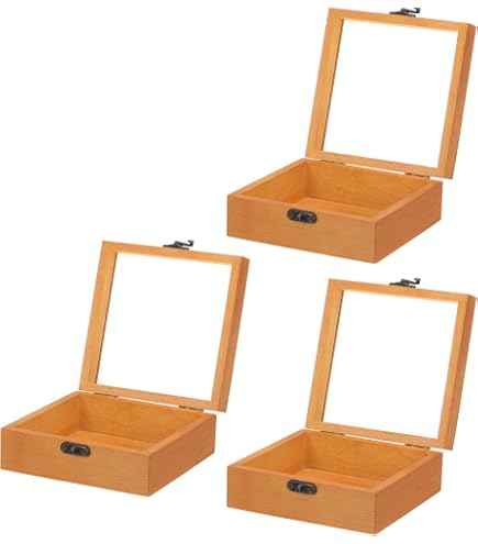 4 Cajas De Madera Sin Acabar Con Tapa - 15x15x8 Cm, Para Manualidades, Almacenamiento O Regalo Personalizado