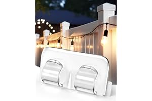 HETYUE Hooks for Outdoor String Lights Clips: 40Pcs Heavy Duty Light Hook with Waterproof Adhesive Strips - Outside Clear Cord Holders for Hanging Christmas Lighting – Outdoors Sticky Clip