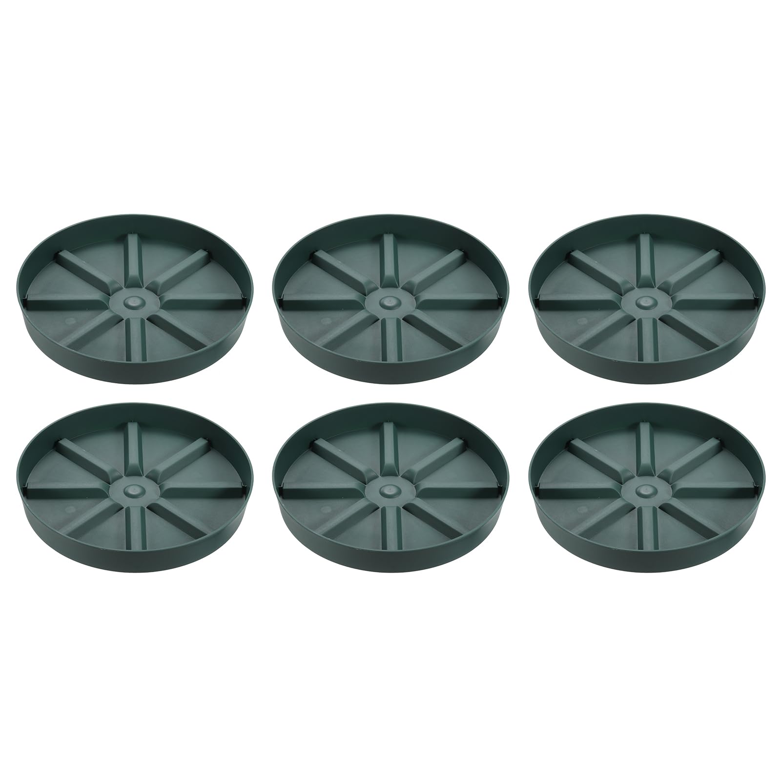 PATIKIL Plant Pot Saucers 10.5 Inch, 6 Pack Plastic Round Plant Pot Thicker Flower Drip Tray for Indoor Outdoor, Green