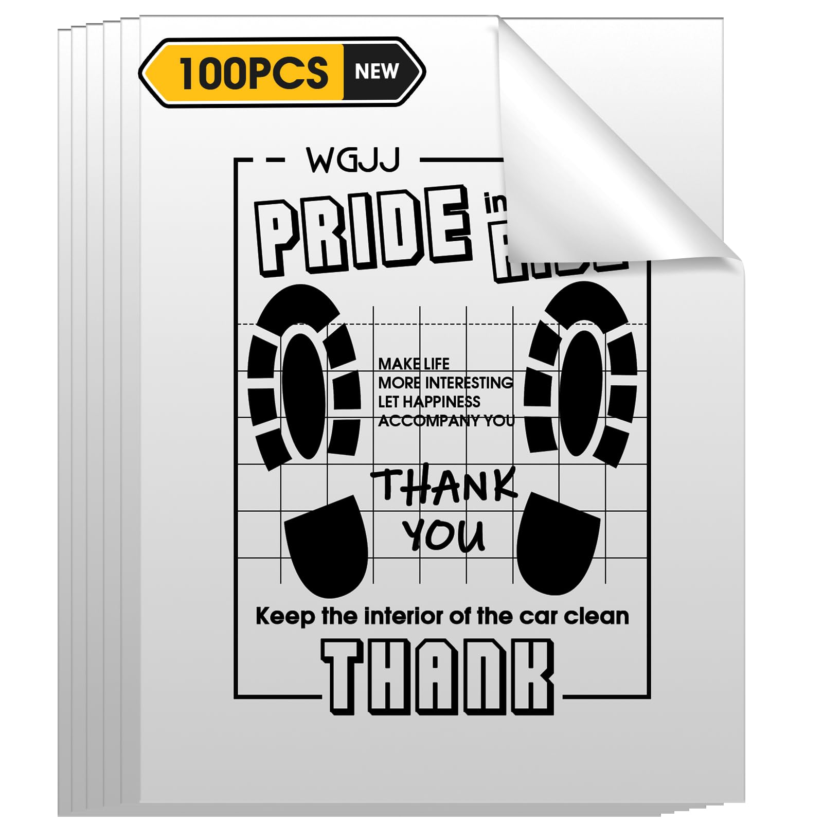 Photo 1 of 100Pcs Paper Floor Mats for Cars, Disposable White Automotive Floor Mats Kraft Paper, Waterproof Car Foot Pads Protective Papers, Thank You Mats for Car Detailing, Auto Dealership (16x20inch)