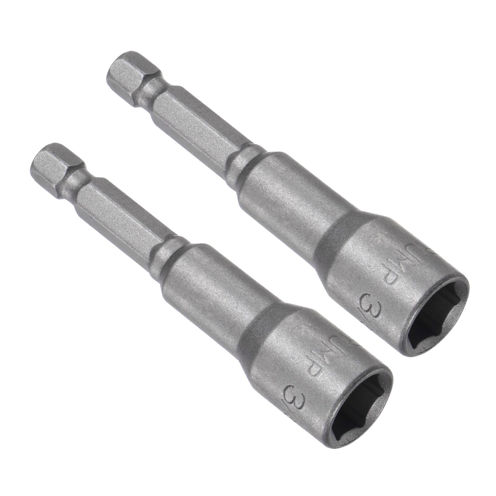 CoCud Quick-Change Nut Setter Driver Bit, 3/8-inch SAE 65mm Length 1/4" Shank, CR-V Magnetic Straight Shank Setter Drill Bits - (Applications: for Auto Repair) - 2pieces