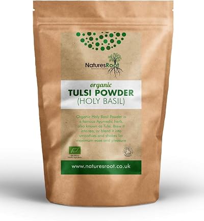 Nature’s Root Organic Tulsi Powder 60g - Holy Basil Superfood Supplement