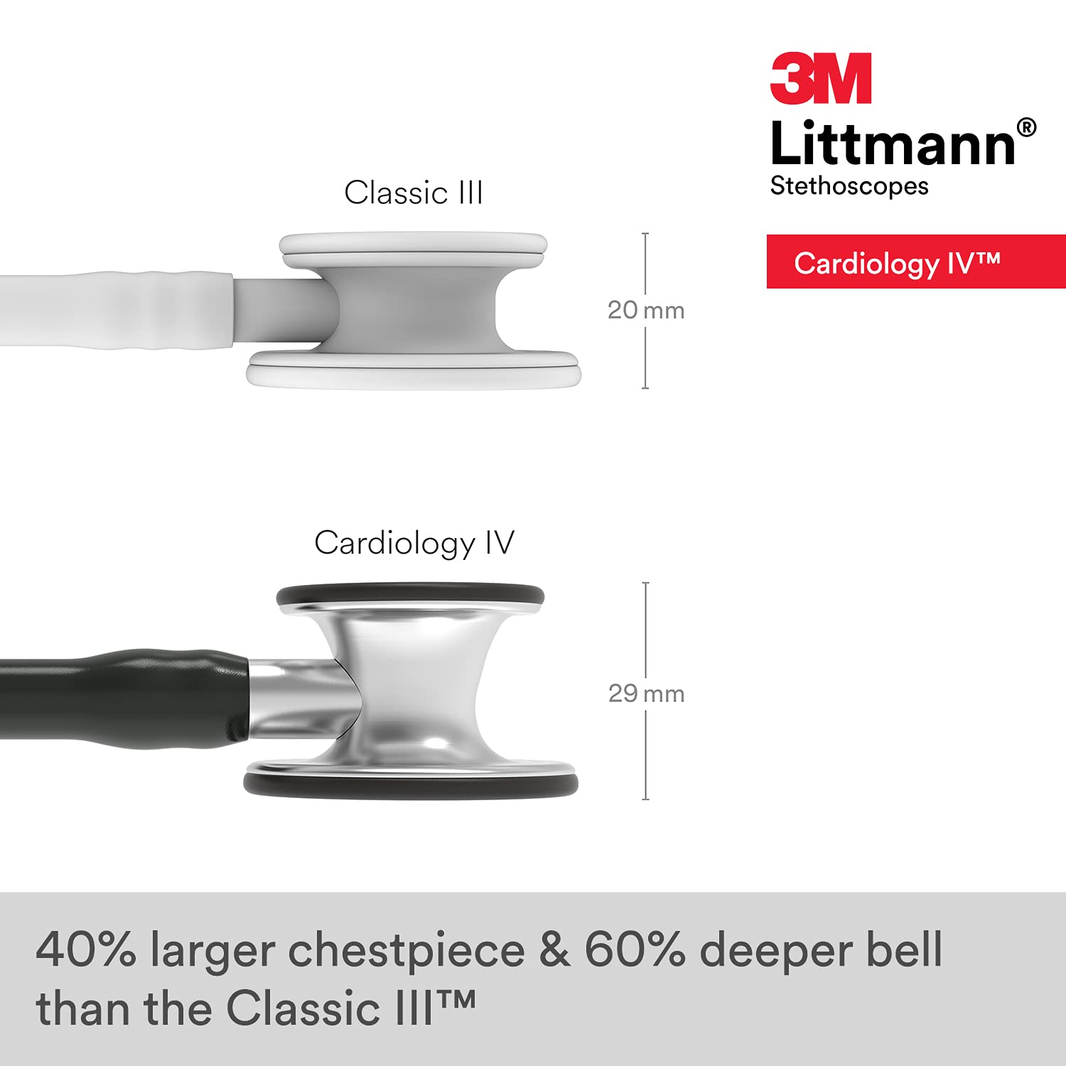 3M Littmann Cardiology IV Diagnostic Stethoscope, 6152, More Than 2X as Loud, Weighs Less, Stainless Steel Chestpiece, 27