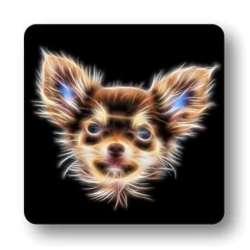 Fractal Artworks Chihuahua Chocolate And Tan Long Haired Coaster