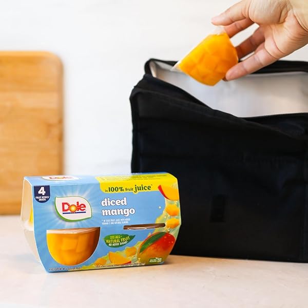 DOLE DICED MANGO IN 100% FRUIT JUICE – DOLE FRUIT BOWLS – 4 OZ BOWLS – 24 PACK