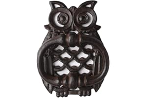 BRASSTAR Iron Antique Style Rustic OWL Door Knocker Finish Collectible Vintage Rust Color Home Decor Accessories PTZD005