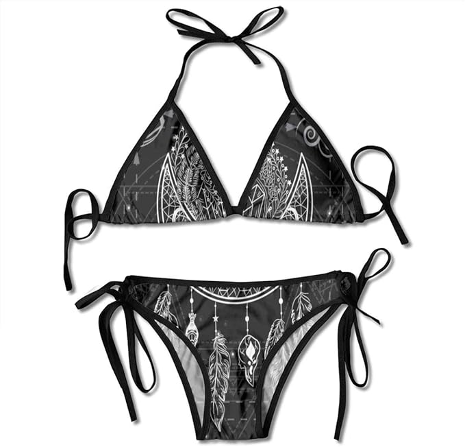 Not Applicable Bikini Vier Urelemente Wasser Feuer Luft Erde Mond Schnur 2 Stuck Halfter Badeanzuge Bunte Weichheit Badeanzug Fur Beachvolleyball Amazon De Bekleidung