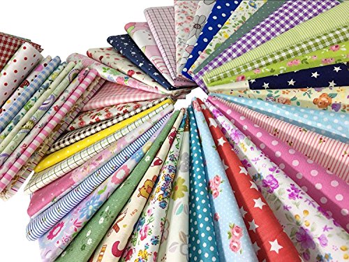 Quilting Fabric, Misscrafts 200pcs 6" x 6" Cotton Craft Fabric Bundle Squares Patchwork Pre-Cut Quilt Squares for DIY Sewing Scrapbooking Quilting Dot Pattern