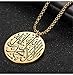 ALEXTINA Men's Stainless Steel Round Muslim Shahada Islam Allah Pendant Necklace with Chain Gold-Tone