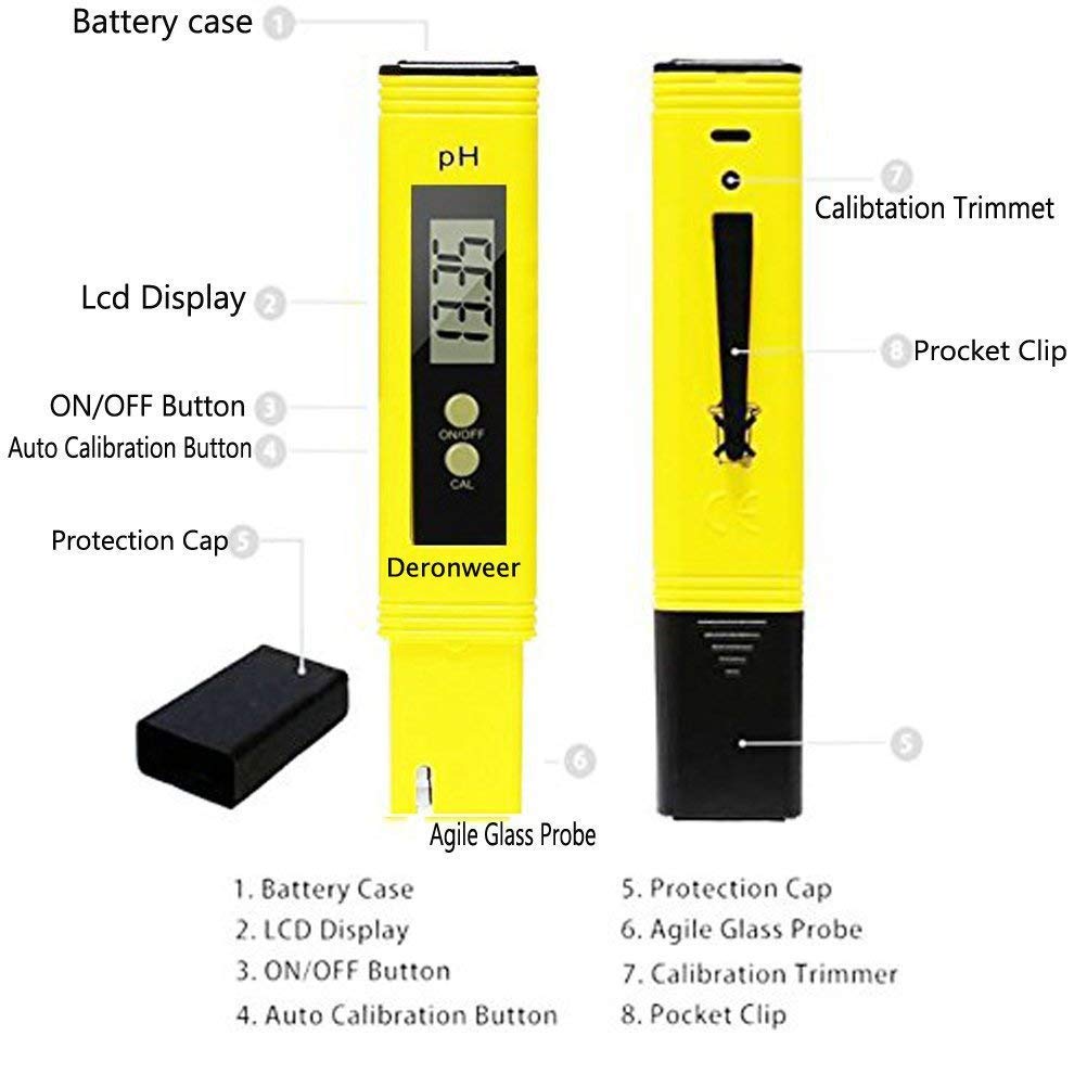 Deronweer Water Quality Test Meter TDS PH EC Temperature,Digital TDS