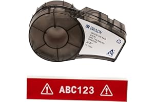 Brady M21-750-595-RD BMP21 Tape B- 595 Indoor/Outdoor Vinyl Film Size: 3/4" X 21', White on Red