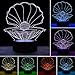 YiaMia Mermaid Decor 3D Night Light Led Shell Lamp Under The Sea Party Supplies and Table Decorations for Home Smart Touch 7 Colors Change USB Powered Gifts for Valentine's Day