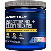 BodyTech Creatine HCl + Electrolytes Powder, Rocket Pop, 8.8 Oz | Highly Water-Soluble Creatine With Electrolyte Minerals, Supports Hydration and Performance, Rocket Pop Flavor, 75 Servings