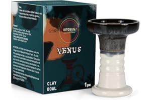 MATA LEON Hookah Bowl- Perfect Work with Heat Mangement System-100% Raw Clay with Glaze Phunnel Hookah Shisha Bowl with Spire Easy Pull Big Could Faster Heat Up Flavor Saver for Better Hookah Shisha Smoking