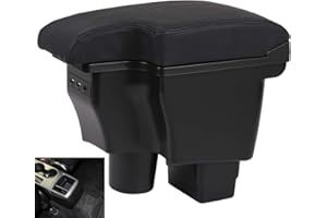 YJYWZH Double Layer Armrest Box for Mazda CX-3 2015-2018 Car Interior Storage Center Console Black (Black with Black Thread)