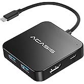 USB C Hub, Multiport Adapter with 4K HDMI, 100W Power Delivery, 3 USB A+1 USB-C 3.0 Data Port, USB C to HDMI Adapter for MacB