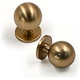 FILTA 10 Pack 1Inch(27mm) Diameter Round Solid Ball Champagne Bronze Cabinet Knobs Drawer Pulls Cabinet Hardware for Kitchen 