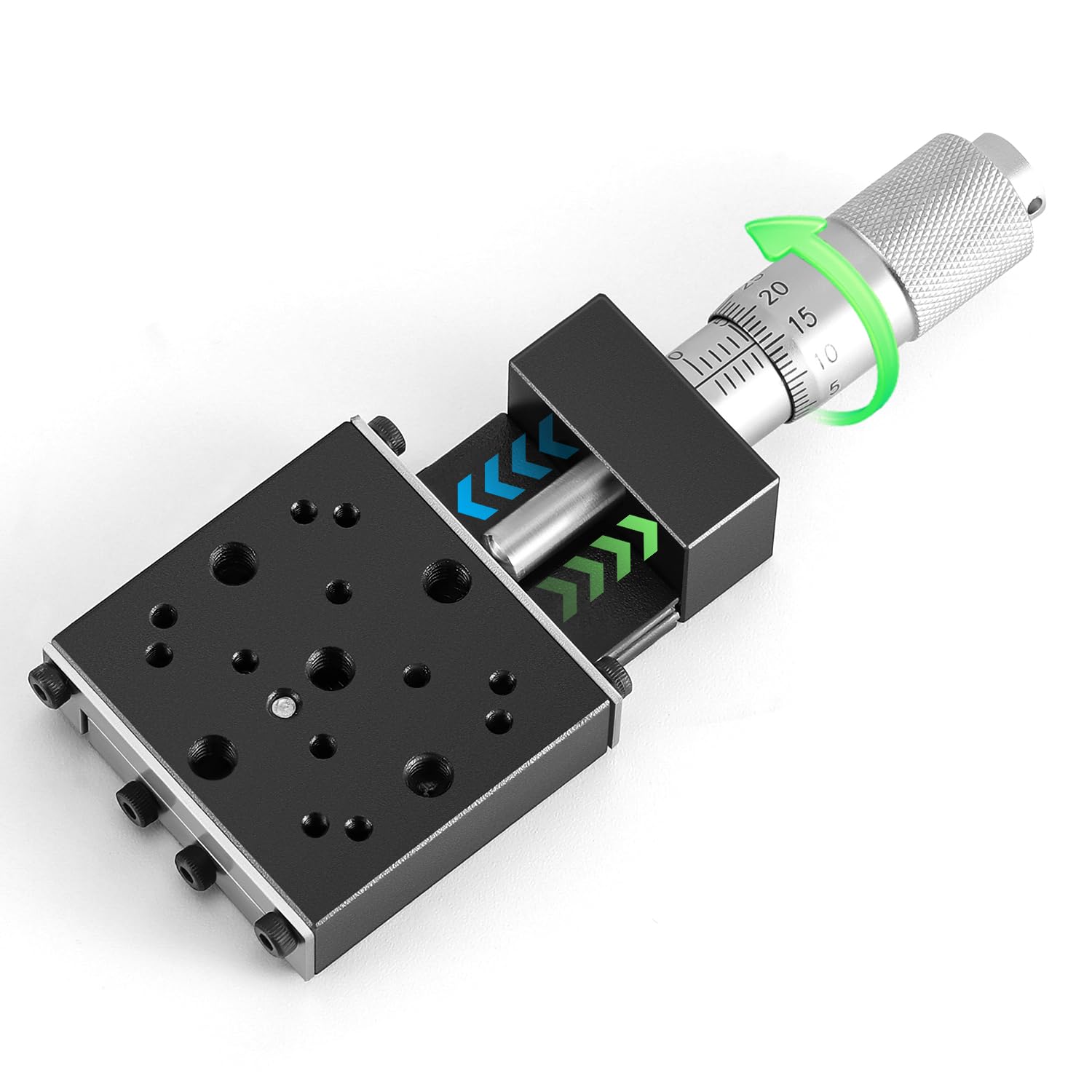 Photo 1 of Huanyu X Axis Micrometer Translation Stage X Linear Stage Precision Displacement Table Station Optical Sliding Table 13mm Travel Trimming Bearing Tuning Platform for Microscopy Work Optical Experiment