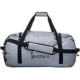 Buffalo Gear Waterproof Duffle Bag 40L 60L 80L Roll-top Dry Bag Heavy Duty Waterproof Duffel Travel Bag for Kayaking Rafting Boating Fishing Camping