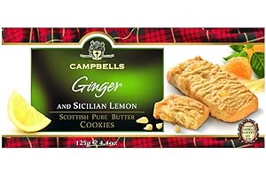 CAMPBELL'S Campbells Shortbread Lemon Ginger Butter Cookies, 125g, Rich Butter, Zesty Lemon, Spicy Ginger