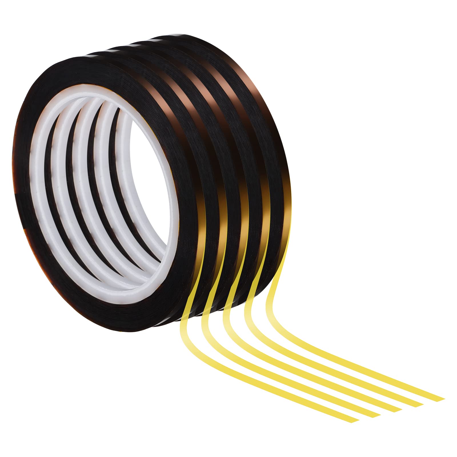 PATIKIL Whiteboard Tape 3mm X 66m, 5 Pack Thin Dry Erase Tape for Graphic Chart Marking DIY Art, Brown