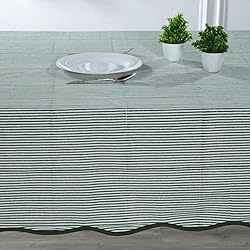 Ridhi Green Stripe Scallop 60x60 Inches Square
