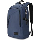 Mancro Laptop Backpack, 15.6 Inch Business Backpack Anti Theft Computer Bag | Water Resistant Travel Business Backpack with Lock and Laptop Compartment Fits 15.6 Inch Laptop for Men Women, Blue