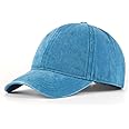 XXL Oversize Washed Denim Baseball Cap,Low Profile Jean Sports Cap for Big Heads 23.5"-25.5",Large Pigment Dyed Dad Hat