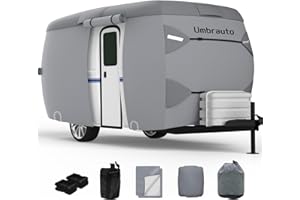 Umbrauto Housse de remorque de voyage en fibre de verre pour remorques de 2,4 à 3 m, 7 couches améliorée de 2023 avec sangle 