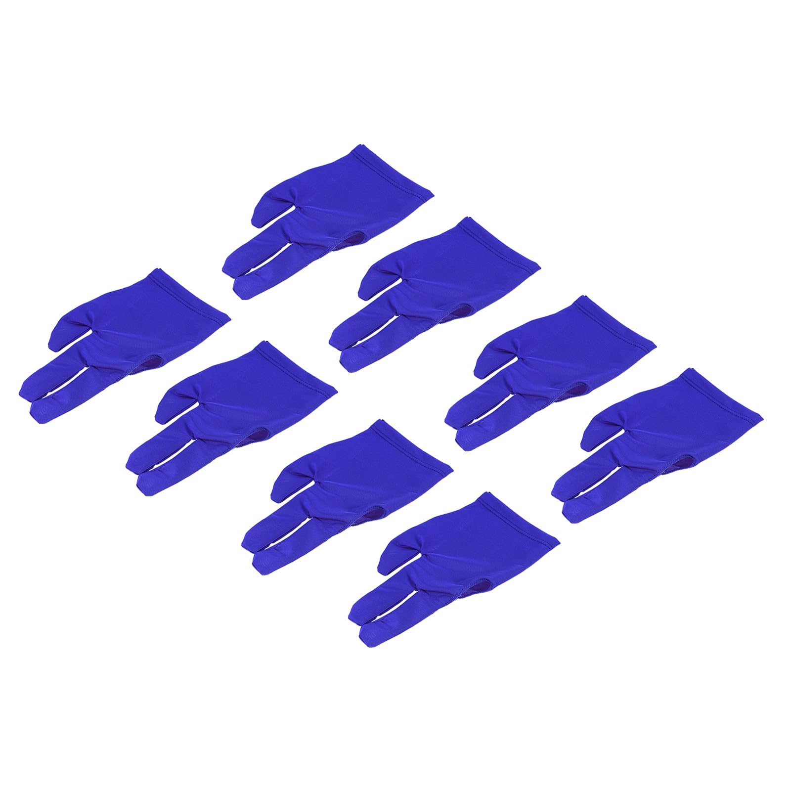 M METERXITY 8 Pack 3 Fingers Pool Gloves - Pool Gloves Billiards Left Right Hand, Anti Wrinkle, Apply to Shooter Carom Pool Snooker Cue Sport (185mm, Blue)