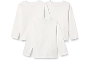 Amazon Essentials Unisex Babies' Relaxed-Fit 100% Cotton Long-Sleeve T-Shirts, Pack of 3