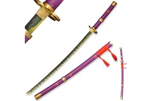Sword fort Roronoa Zoro Swords Real Steel Handmade Katana Japanese Anime Cosplay Sword, Yama Enma Arashi Sword-Purple