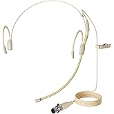 J K Pro Earhook Headset Headworn Omnidirectional Microphone MIC-J 060 Compatible with AKG Samson Wireless Transmitter - Mini XLR TA3F Plug