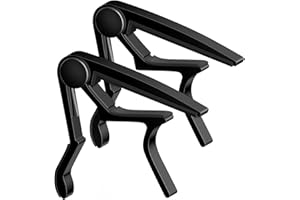 DIDA 2 Pack Guitar Capo for Acoustic, Classical, Electric Guitars, Ukulele, Mandolin, Banjo, and other string musical instruments, Quick Release, Memory Silicone Pad, Buzzing-Free (Black & Black)