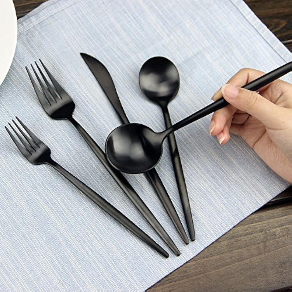 Black Silverware Set Ikea Flatasy flatware black silverware sets, 20