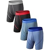 Auxo Long Boxer Briefs for Men Performance Anti Chafing Underwear with Fly Athletic Long Leg Boxer Briefs for Men Pack