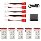 Kingtoys 5PCS Newly Upgrade 3.7V 500MAH Lipo Battery For Syma X5UC/X5UW RC Quadcopter Parts Drone Battery 5 in 1 Charger+Adapter cable