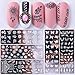 Tingbeauty Nail Stamping Plates Kit Sets 6pcs Nail Plate Template Image Plate With 1 Nail Stamper & 1 Nail Scraper