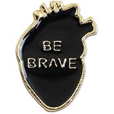 EvolveFISH Be Brave Heart Lapel Pin - [1 1/8" Tall]