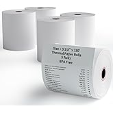 (5 Rolls) 3 1/8" x 230' Thermal Receipt Rolls, Cash Register POS Thermal Paper Rolls, Credit Card Paper Rolls Thermal 3 1/8 in x 230 ft.