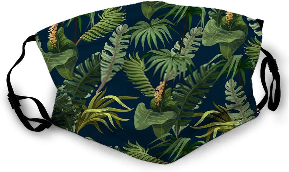 BYH Face Cover Anti Pollution Dust Mouth with Pattern with Jungle Trees and Flowers