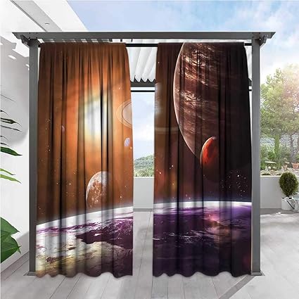 Amazon Com Marilds Modern Exterior Outside Curtains Solar System