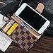 RAYTOP iPhone 6s Case Leather Cover for Apple iPhone 6 4.7 Regular Size Kickstand Brown Leather Checker Plaid Striped Magnetic Hand Strap Wristlet Slim Men Guys Gift Classy Decent Business Style New