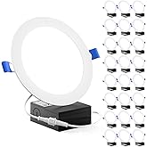 Sunco 24 Pack Recessed Lighting 6 Inch LED, Canless Ceiling Lights Slim with Junction Box, 850 LM, 14W (100W Equivalent), 600